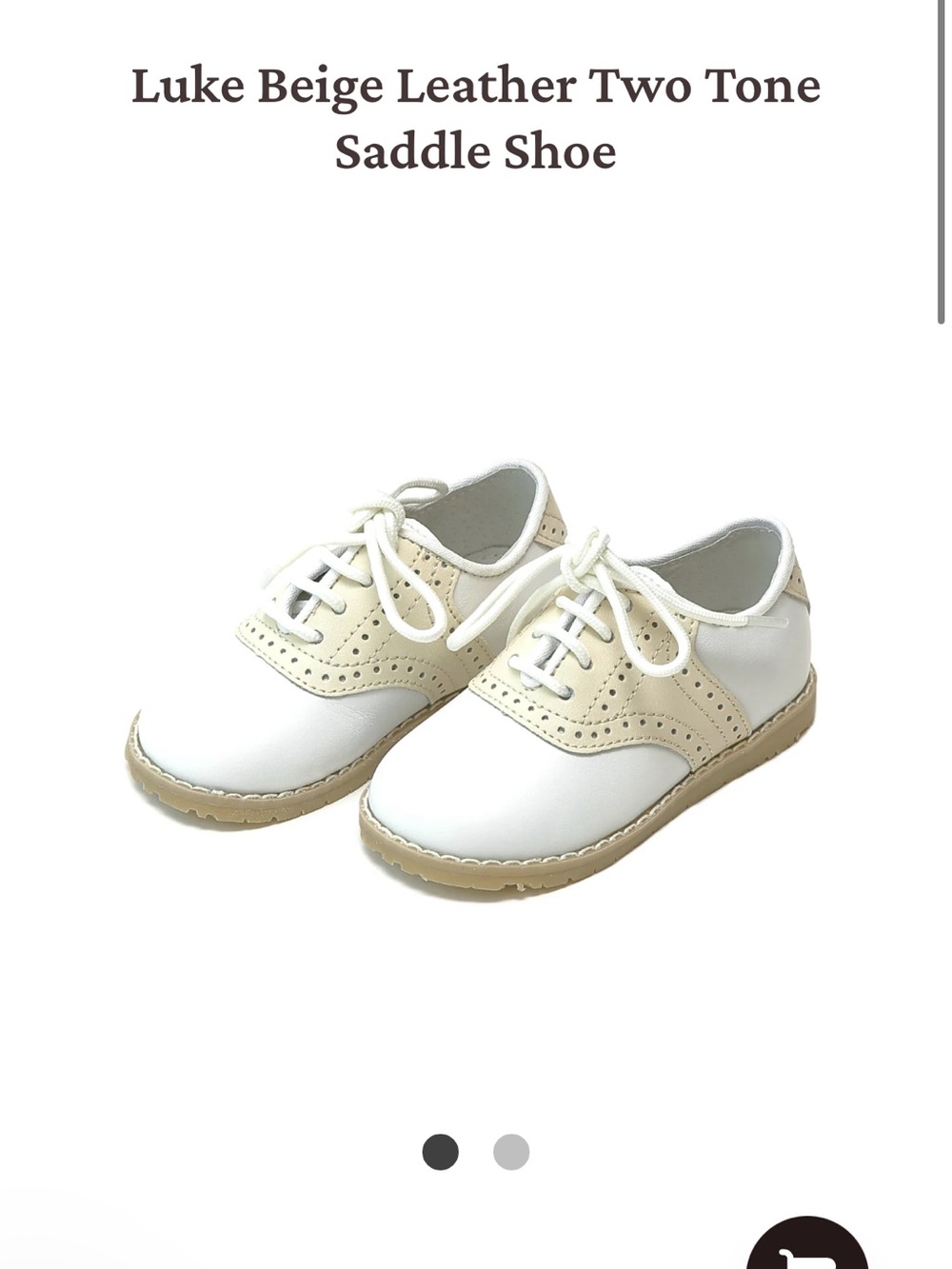 L'Amour White and Tan Kids Saddle Oxfords